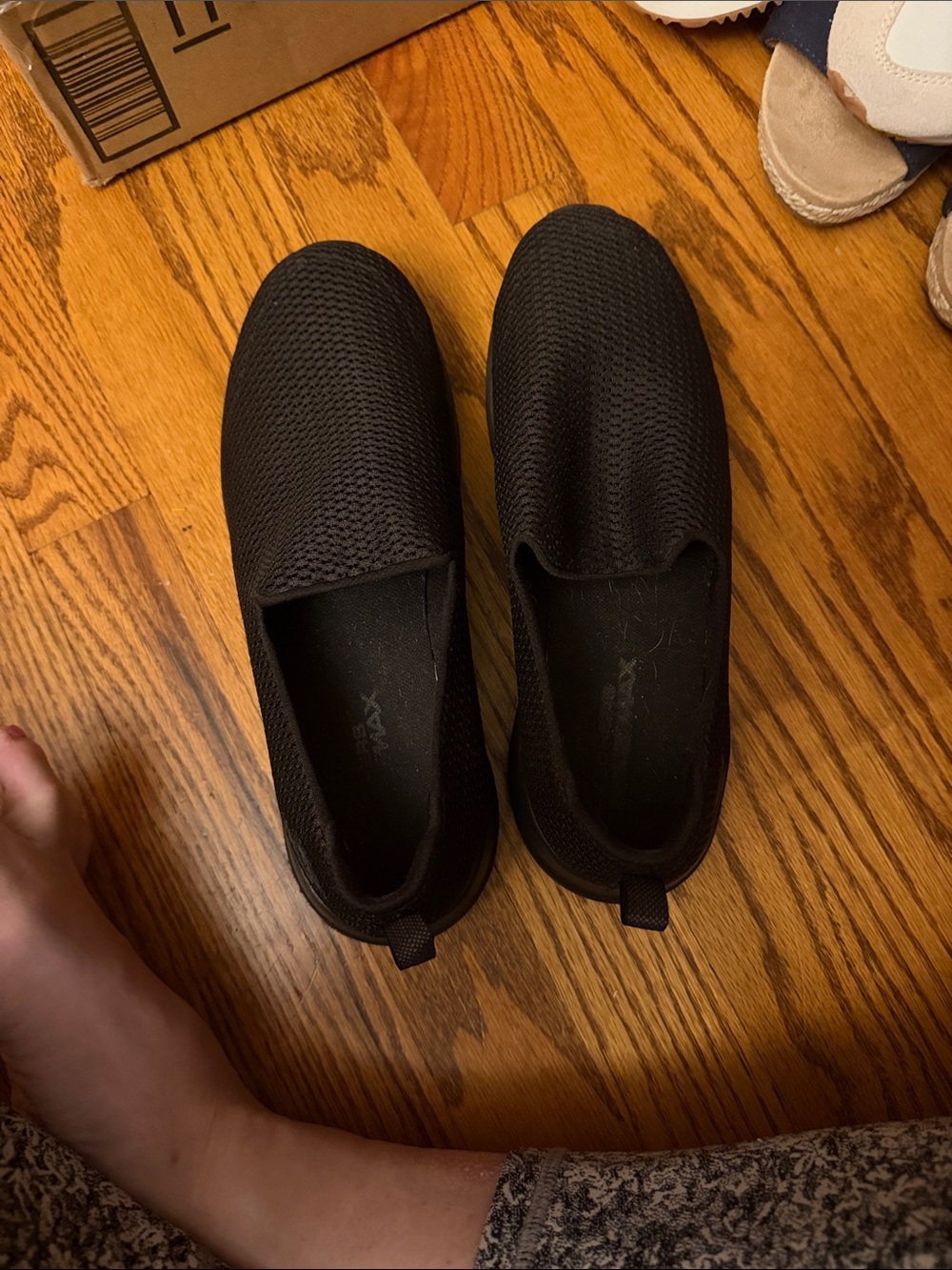 Skechers Women's Black Slip-On Knit Flats